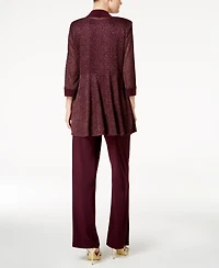 R & M Richards Metallic Pantsuit, Shell Necklace Set