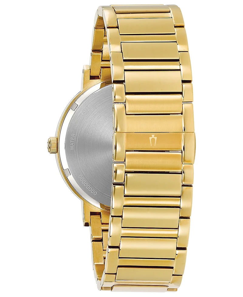 Bulova Men's Futuro Diamond Dress Diamond-Accent Gold-Tone Stainless Steel Bracelet Watch 42mm