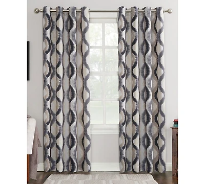 Corbin Watercolor Ogee Room Darkening Grommet Curtain Panel