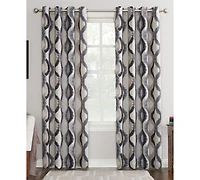 Corbin Watercolor Ogee Room Darkening Grommet Curtain Panel