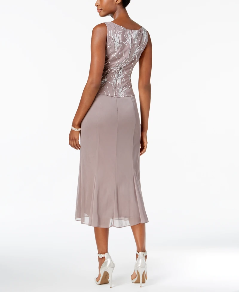 Alex Evenings Petite Sequined A-Line Midi Dress and Jacket