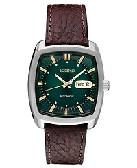 Seiko Men's Automatic Recraft Brown Leather Strap Watch 40mm