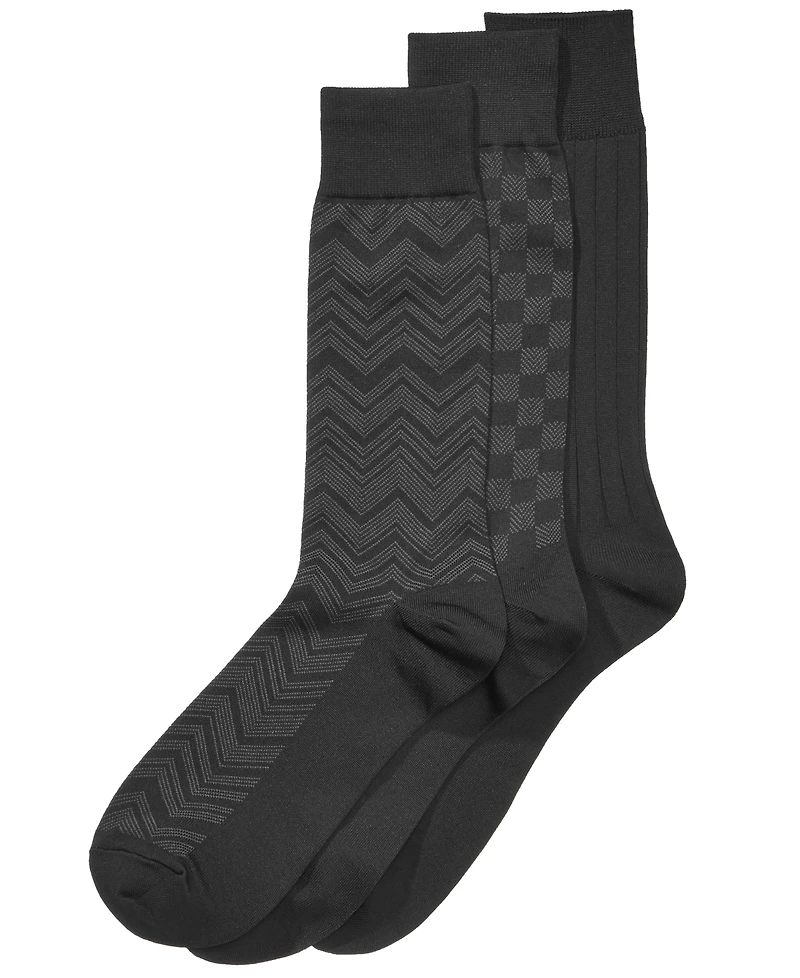 Perry Ellis Men's 3-Pk. Microfiber Patterned Socks