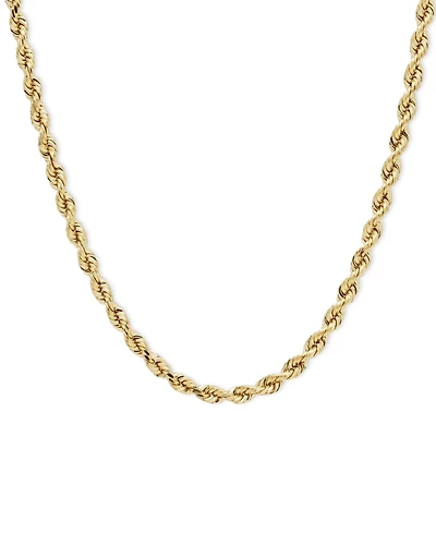 Lightweight Rope Chain 30" Necklace (4mm) in 14k Gold
