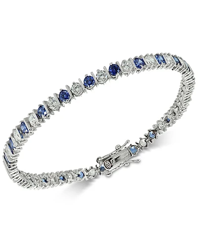 Giani Bernini Blue Cubic Zirconia Tennis Bracelet Sterling Silver, Created for Macy's