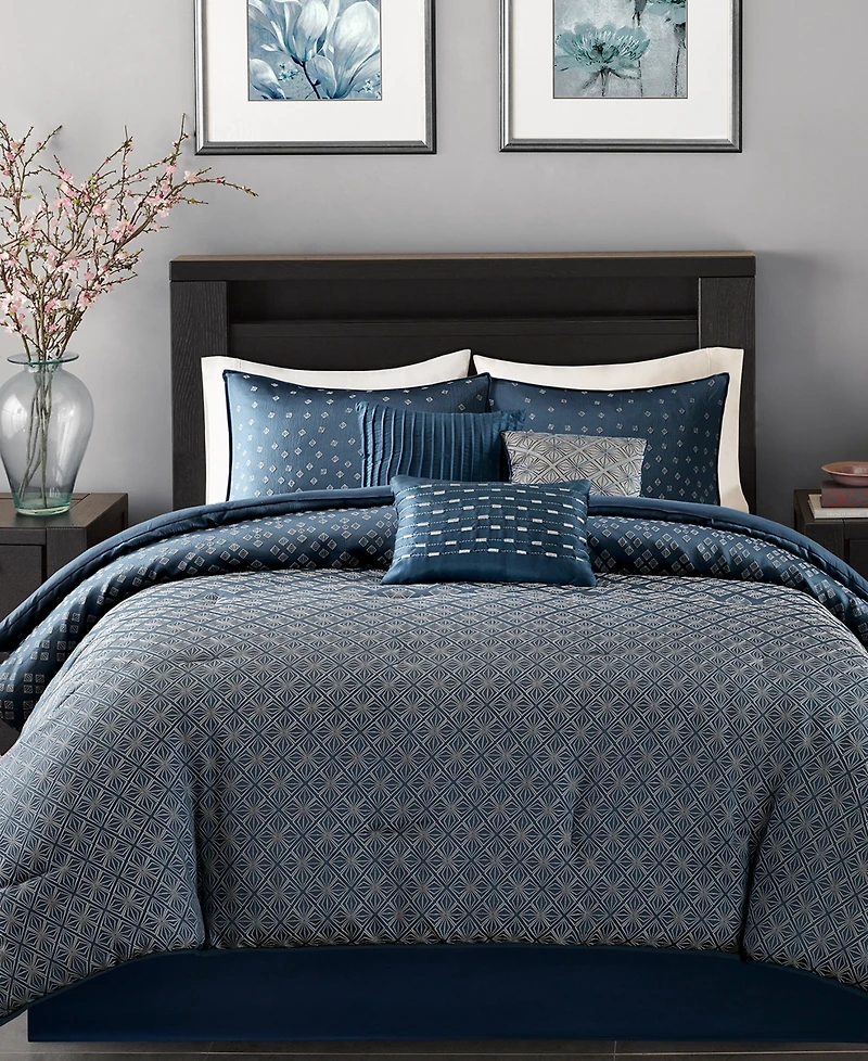 Madison Park Biloxi Jacquard Geometric 7-Pc. Comforter Set