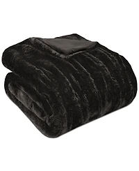 Madison Park Ruched Reversible Faux-Fur Throw, 50" x 60"