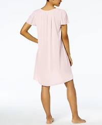Miss Elaine Women's Short-Sleeve Embroidered Nightgown