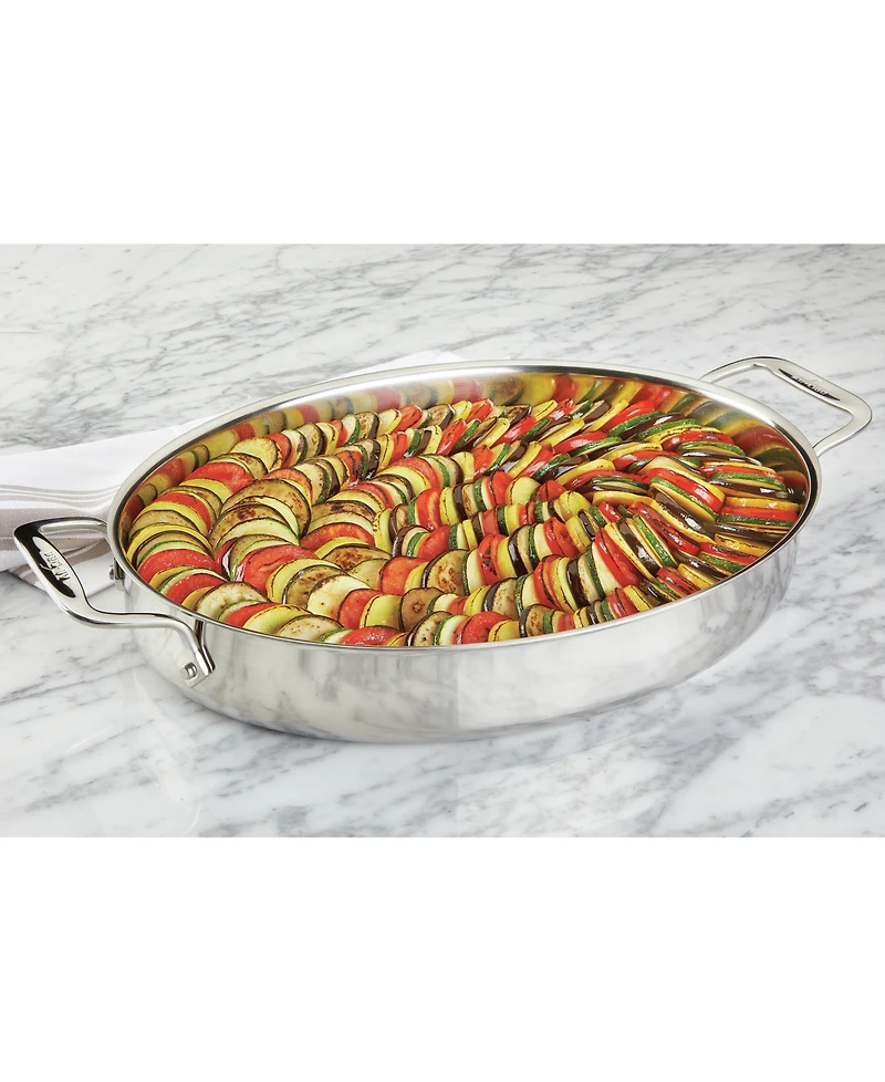 All-Clad Stainless Steel 15" Oval Baker & Pot Holder Set
