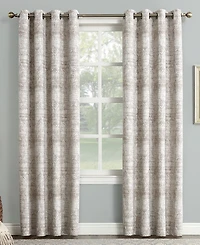 Darren Distressed Woven Jacquard Blackout Grommet Curtain Panel