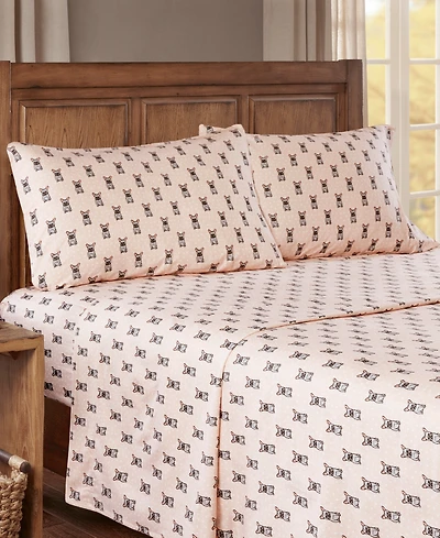 Madison Park Novelty Printed Cotton Flannel -Pc. Sheet Set