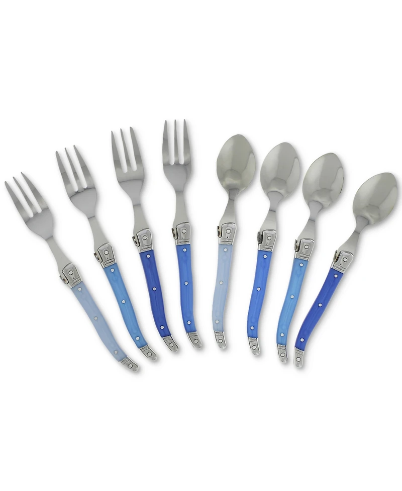 French Home Laguiole Cocktail or Dessert Spoons and Forks, Set of 8
