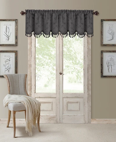 Elrene Mia Jacquard 52" x 19" Scalloped Blackout Valance