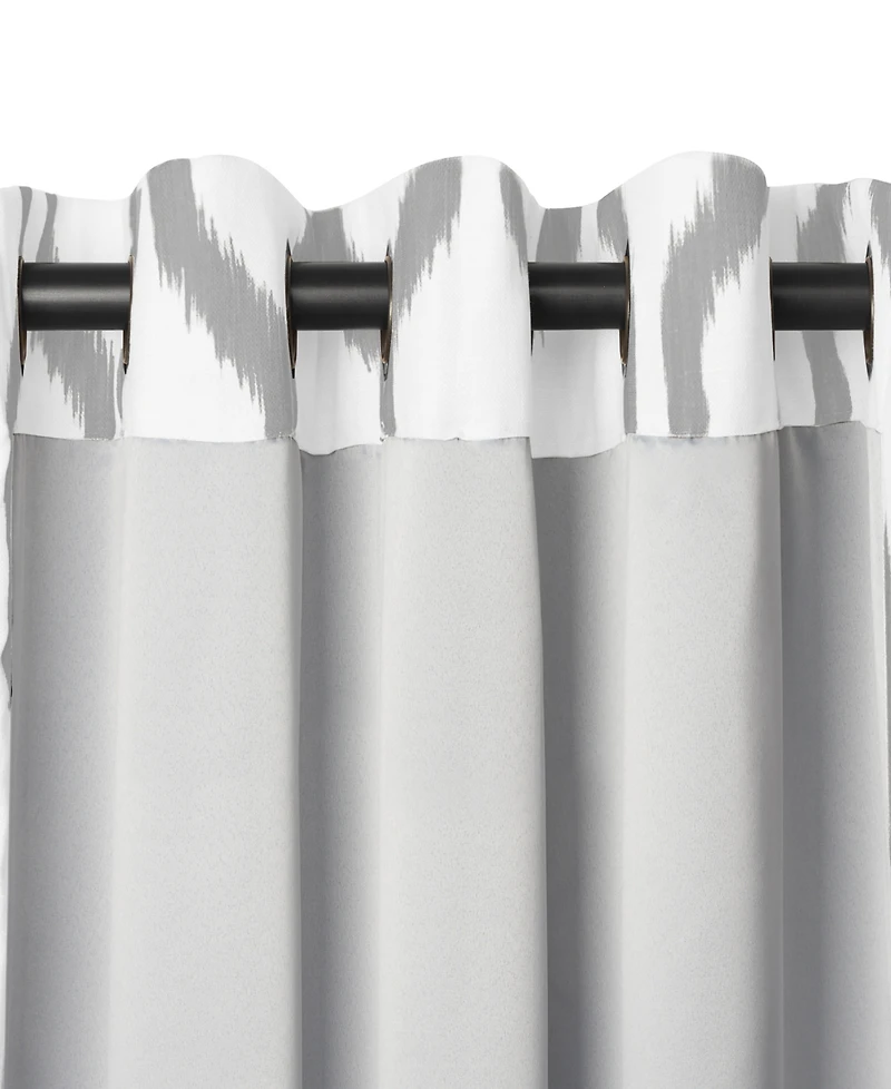 Elrene Home Fashions Renzo Ikat Geometric Linen Room Darkening Window Curtain