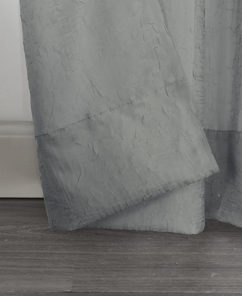 Crushed Sheer Voile Rod Pocket Curtain Panel