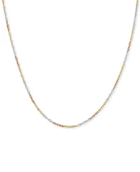 18" Tri-Color Singapore Chain Necklace (2-5/8mm) in 14k Gold, White Gold & Rose Gold