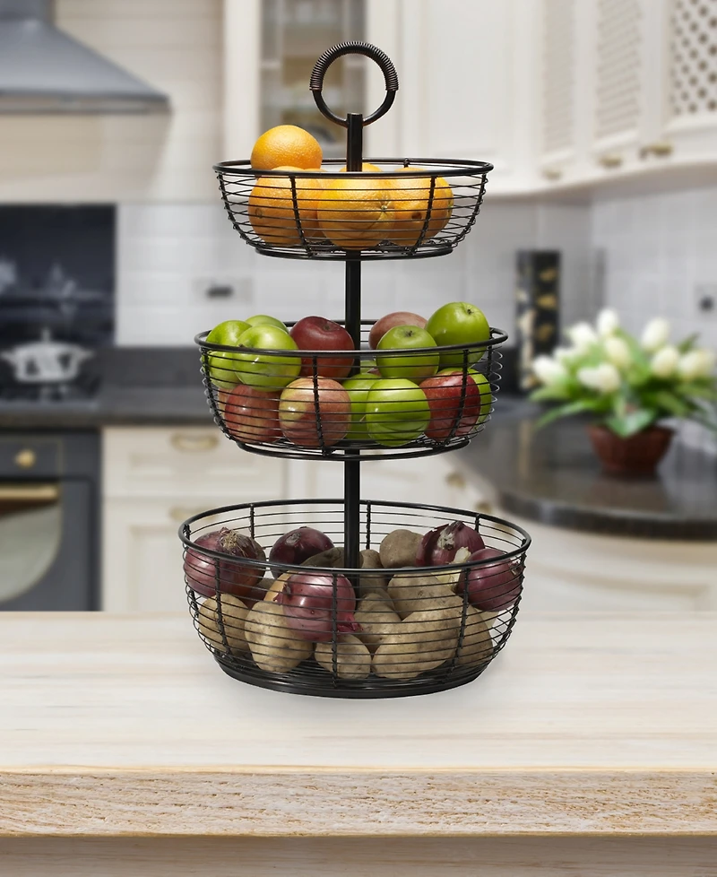 Gourmet Basics By Mikasa Round Wrap 3-Tier Basket