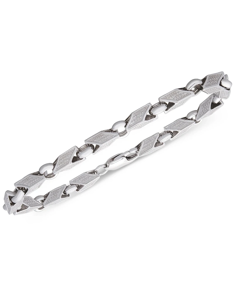 Men's Polished Link Bracelet in Sterling Silver