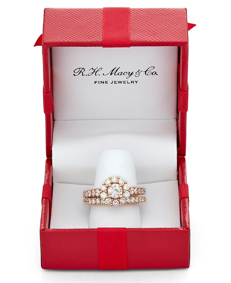 Certified Diamond Bridal Set (2 ct. t.w.) 18k Gold, White Gold or Rose Created for Macy's