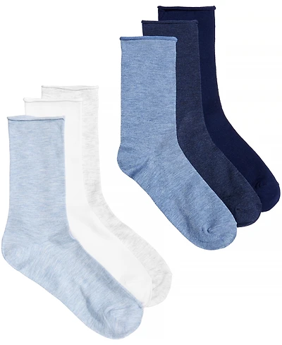 Lauren Ralph Women's 6 Pack Roll-Top Trouser Socks