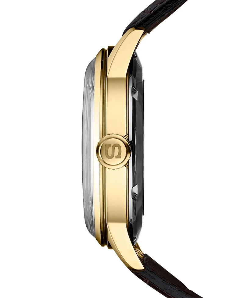 Seiko Men's Automatic Presage Brown Leather Strap Watch 40.5mm