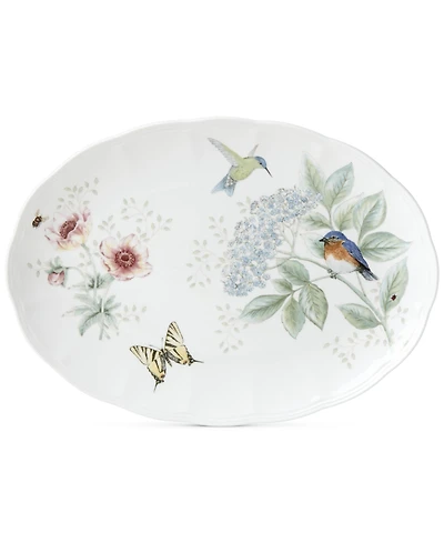 Lenox Butterfly Meadow Flutter Bluebird Oval Platter, 16"