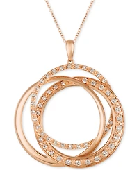 Le Vian Strawberry & Nude Diamond Interlocking Rings 18" Pendant Necklace (1 ct. t.w.) 14k Rose, Yellow or White Gold
