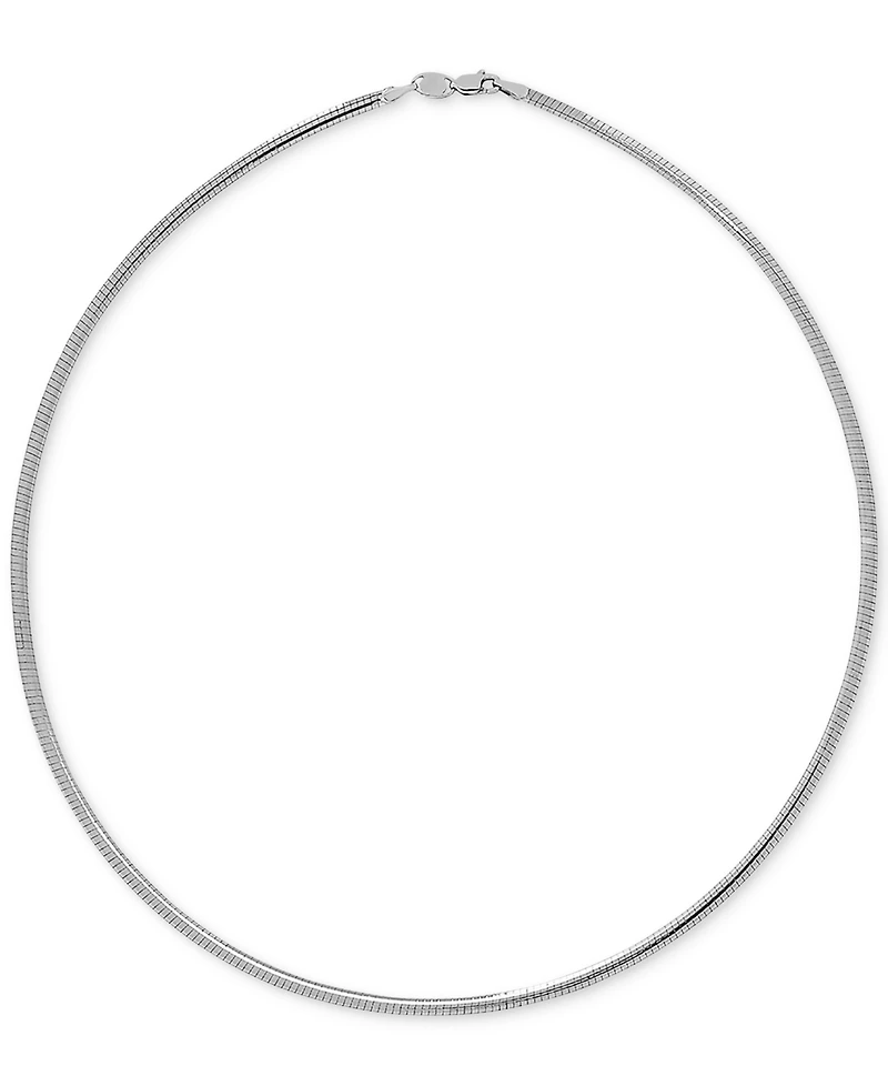 Lightweight 17" Reversible Omega 14k Gold over Sterling Silver and Sterling Silver Necklace