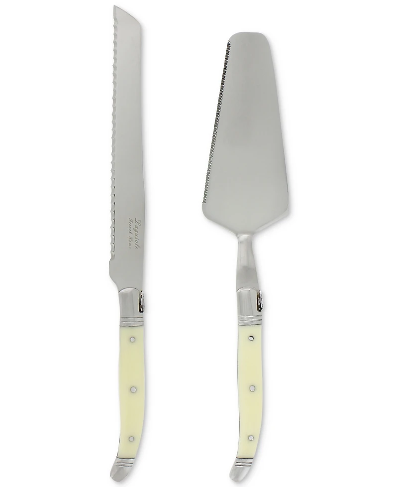 French Home Laguiole Faux Ivory Conoisseur Cake Slicer and Server Set, 2 Piece.