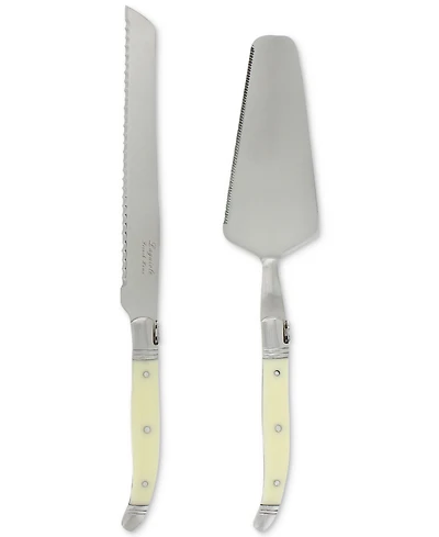 French Home Laguiole Faux Ivory Conoisseur Cake Slicer and Server Set, 2 Piece.