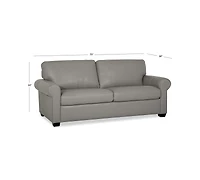 Orid 77" Leather Roll Arm Apartment Sofa, Created for Macy's