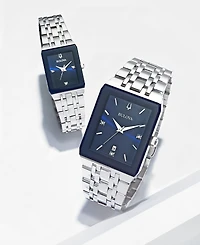 Bulova Men's Futuro Diamond-Accent Stainless Steel Bracelet Watch 31x45mm, Created for Macy's