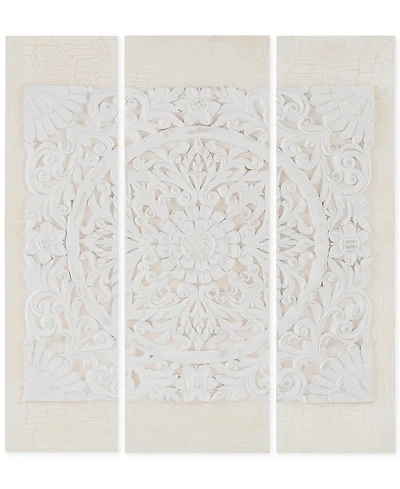 Madison Park Mandala White 3-Pc. 3D Embellished Canvas Wall Art Set