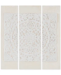 Madison Park Mandala White 3-Pc. 3D Embellished Canvas Wall Art Set