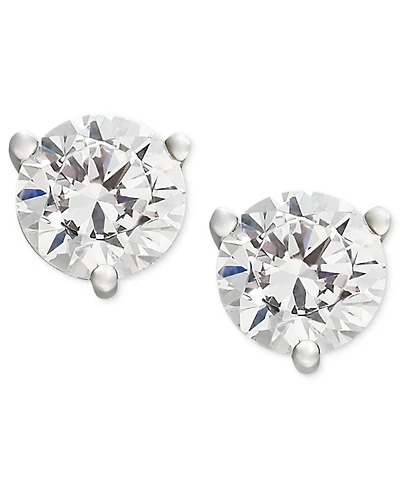 Certified Near Colorless Diamond Stud Earrings (1 ct. t.w.) in 18k White Gold