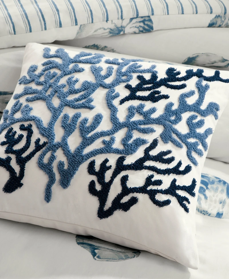 Harbor House Beach House Embroidered Decorative Pillow, 18" x 18"