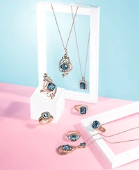 Le Vian Chocolatier Blue Topaz (2-5/8 ct. t.w.) and Diamond (1/5 Ring 14k Rose Gold, Created for Macy's