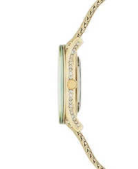 Anne Klein Women's Gold-Tone Stainless Steel Mesh Bracelet Watch 30mm Ak-2208CHGB