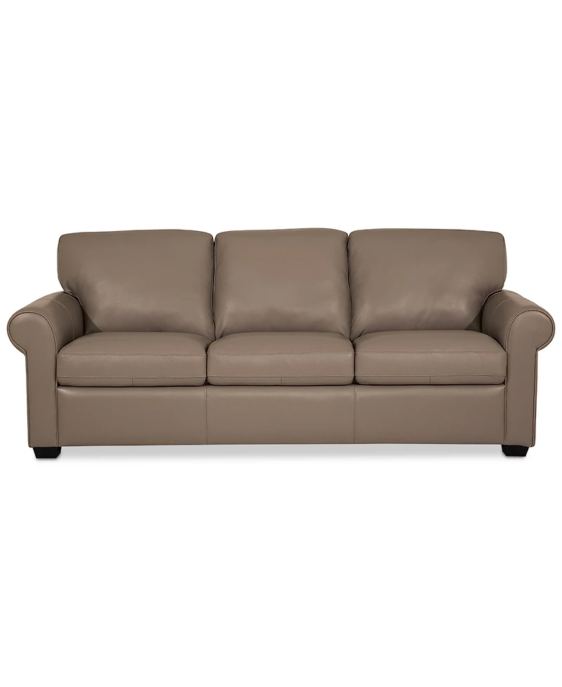 Orid 84" Leather Roll Arm Sofa, Created for Macy's
