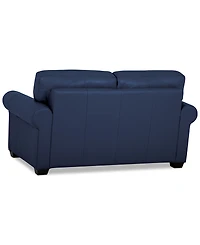 Orid 59" Leather Roll Arm Loveseat, Created for Macy's
