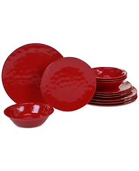 Certified International Red Melamine 12-Pc. Dinnerware Set, Service for 4