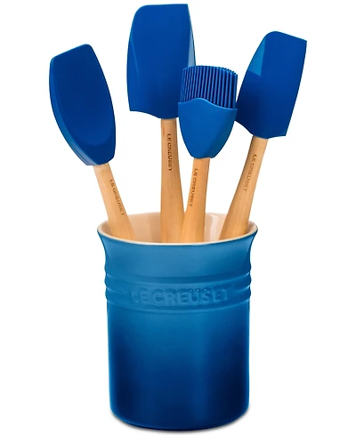 Le Creuset 5 Piece Utensil Set with Stoneware Crock