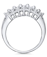 Diamond Multi-Row Ring (1/2 ct. t.w.) in Sterling Silver or 14K Gold Over Sterling Silver