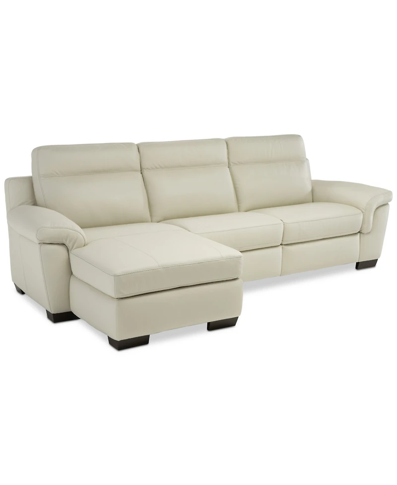Closeout! Julius Ii 3-Pc. Leather Chaise Sectional Sofa With 2 Power Recliners, Power Headrests And Usb Power Outlet