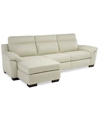Closeout! Julius Ii 3-Pc. Leather Chaise Sectional Sofa With 2 Power Recliners, Power Headrests And Usb Power Outlet