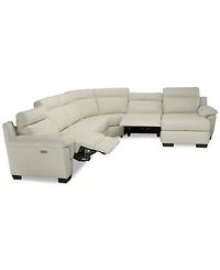 Closeout! Julius Ii 150" 6-Pc. Leather Chaise Sectional Sofa With 2 Power Recliners, Power Headrests & Usb Power Outlet, Created for Macy's