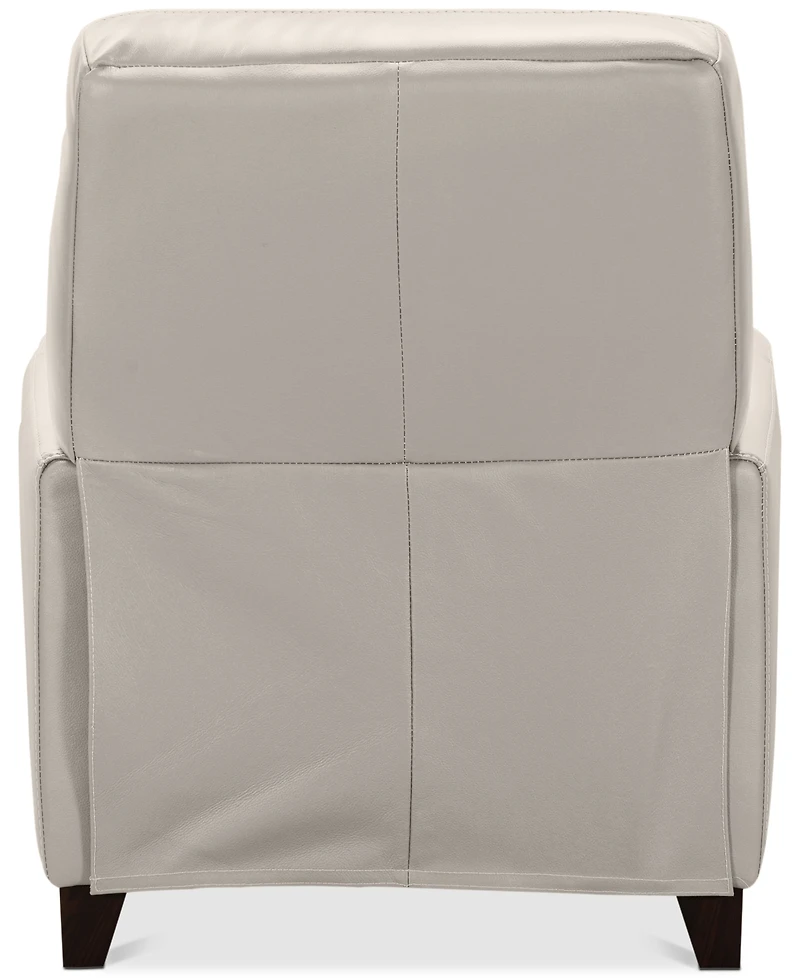 Myia Tufted Back Leather Pushback Recliner, Created for Macy's