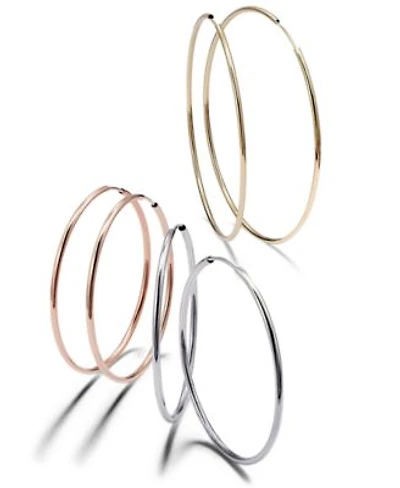 Endless Hoop Earring Collection In 14k Gold White Gold Rose Gold