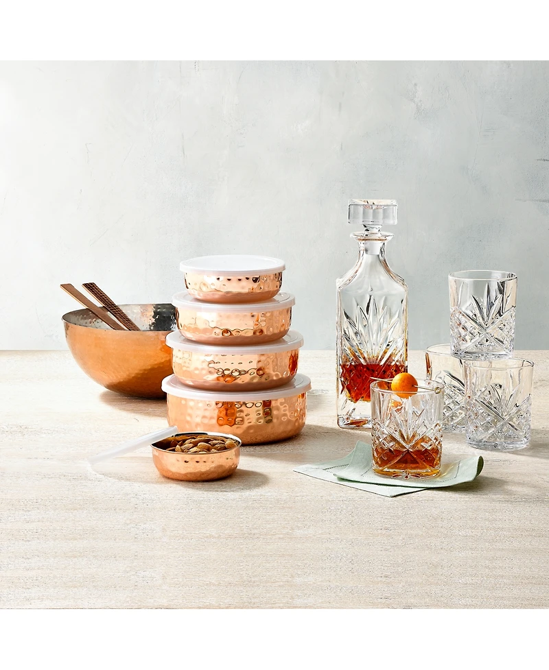 Godinger 5-Pc. Hammered Copper Storage Bowl Set
