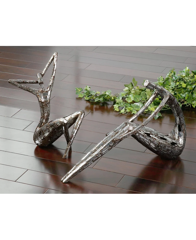 Uttermost 2-Pc. Dahy Antique Silver Statues Set